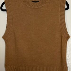 French Connection Camel Knit Sleeveless Shell